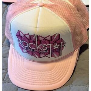 Rockstar Energy Drink Trucker Baseball Hat Adjustable New Pink